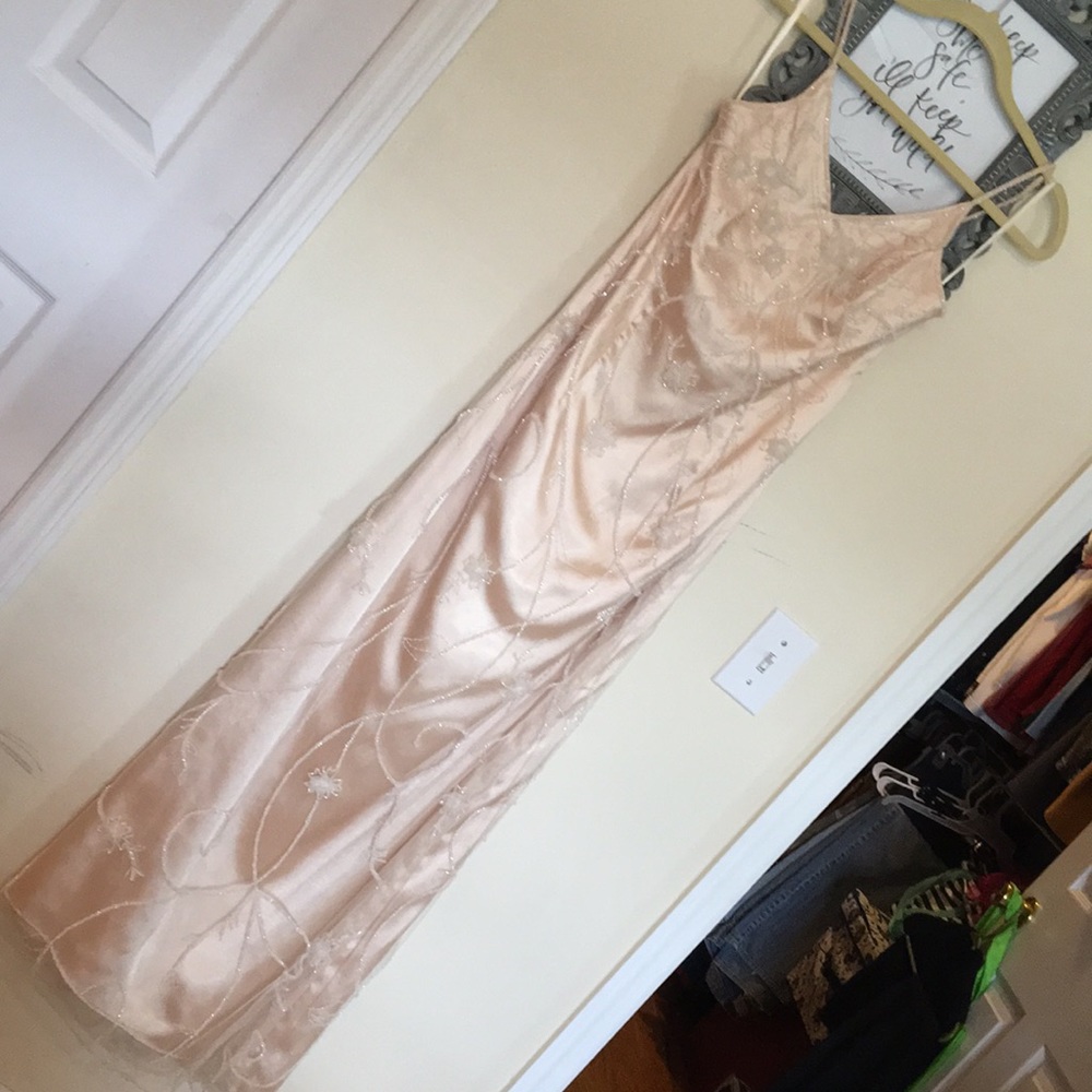 Alyce designs blush beaded gown
